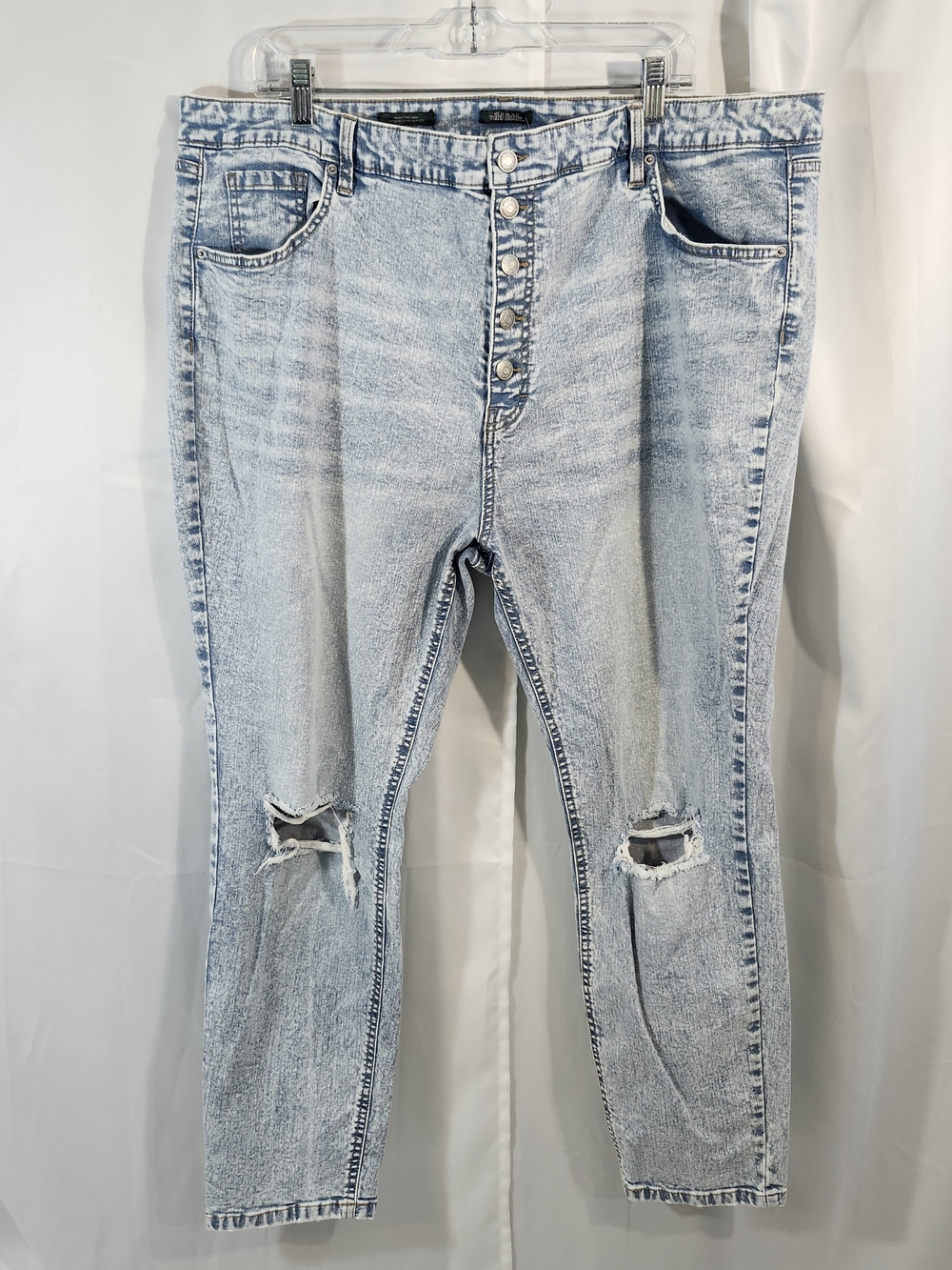 Wild Fable Light Blue High-Rise Skinny Jeans with Knee Rips